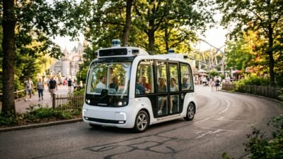 Autobús autónomo de Karsan inicia servicio en parque temático