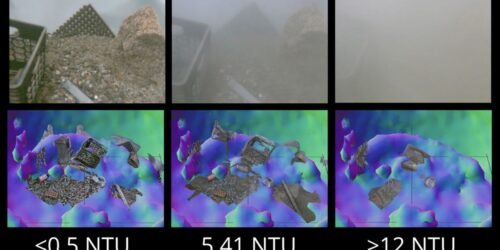 Sistema sonar ve a través del agua turbia